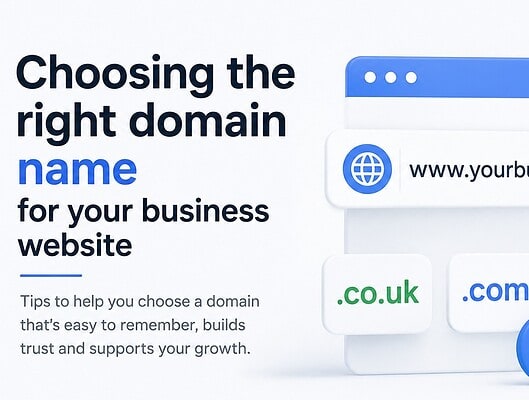 Business website domain selection with domain extensions like .co.uk, .com, .uk, .net.