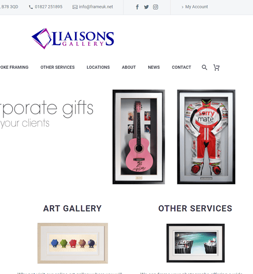 Corporate gift framing and art gallery displays by Laisons Gallery, offering bespoke solutions for p.