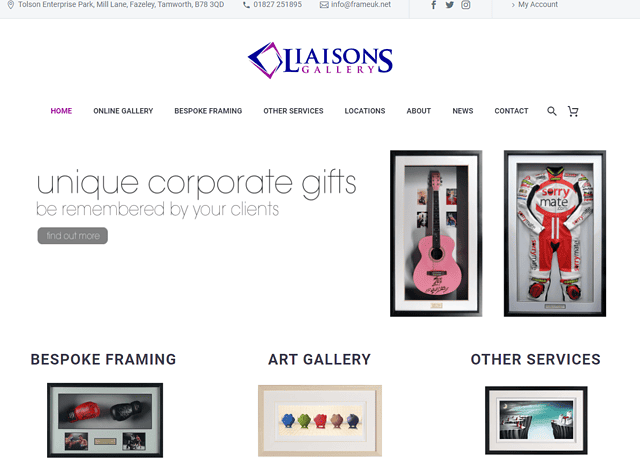 Corporate gift framing and art gallery displays by Laisons Gallery, offering bespoke solutions for p.